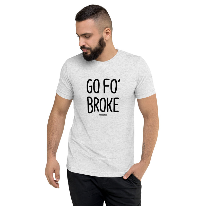 "GO FO’ BROKE" Men’s Pidginmoji Light Short Sleeve T-shirt