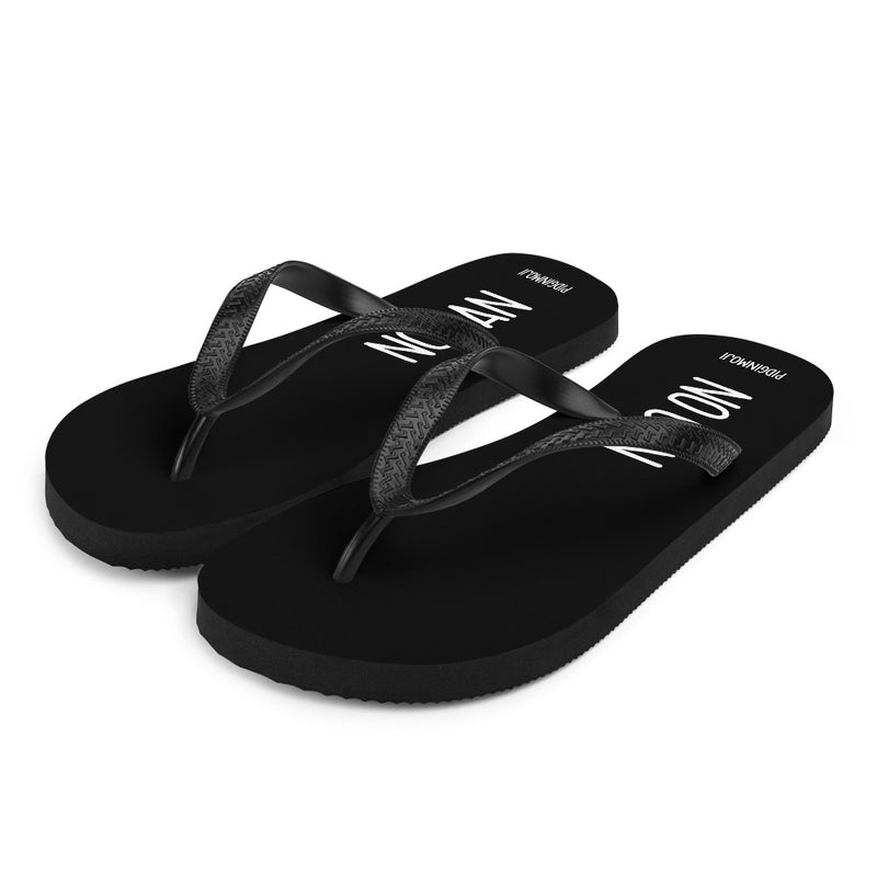 "NO CAN" PIDGINMOJI Slippahs (Black)