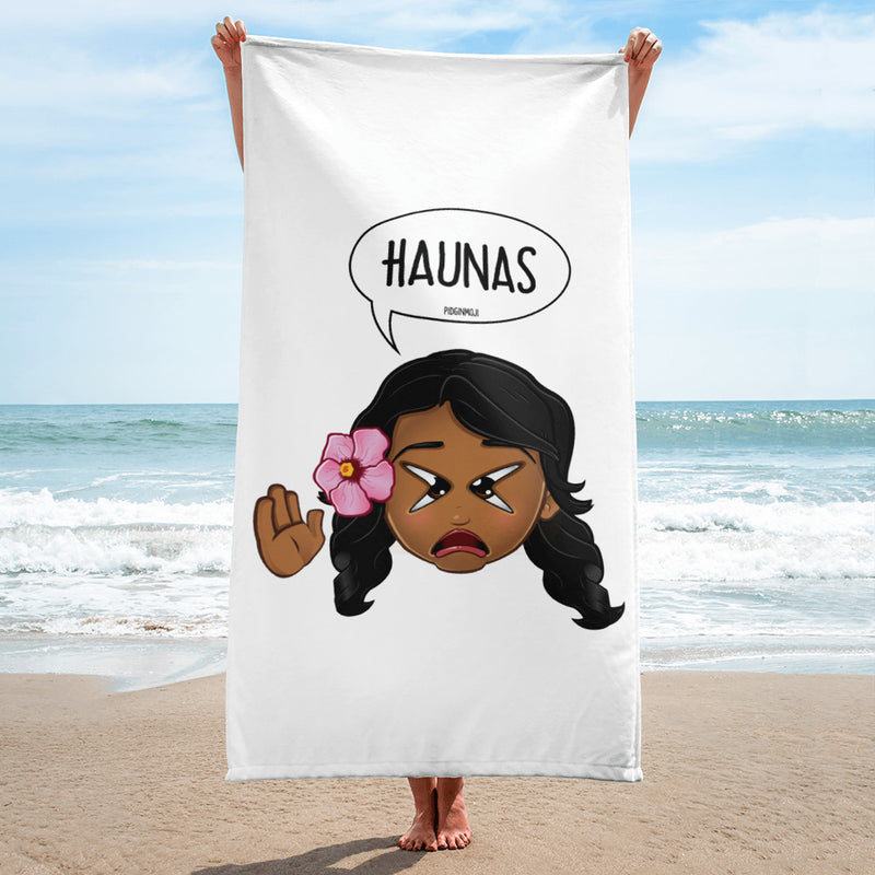 "HAUNAS" Original PIDGINMOJI Characters Beach Towel