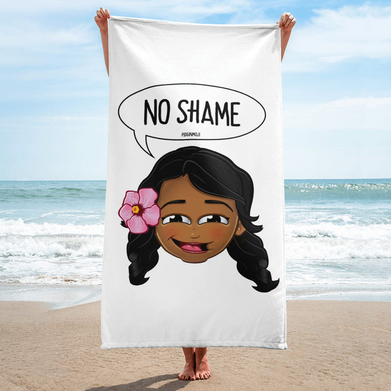 "NO SHAME" Original PIDGINMOJI Characters Beach Towel