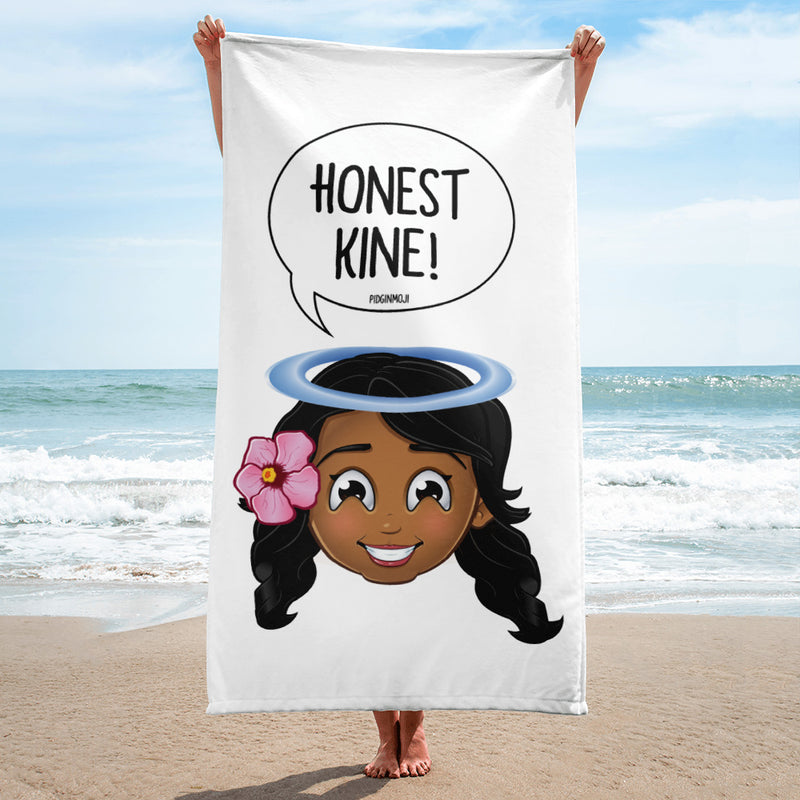 "HONEST KINE!" Original PIDGINMOJI Characters Beach Towel