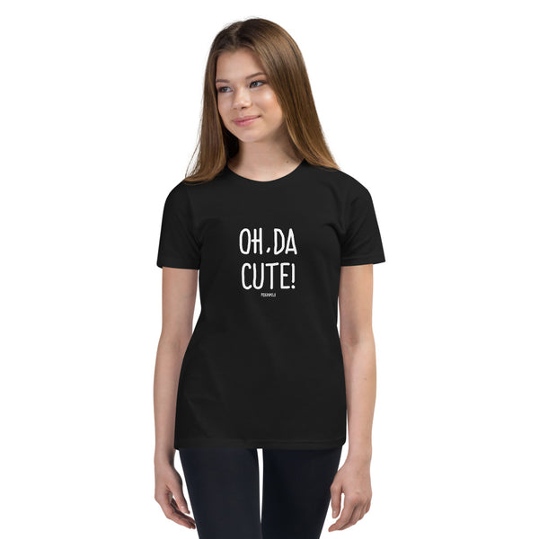 "OH, DA CUTE!" Youth Pidginmoji Dark Short Sleeve T-shirt