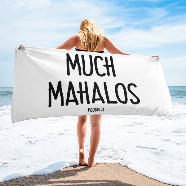 "MUCH MAHALOS" PIDGINMOJI Beach Towel
