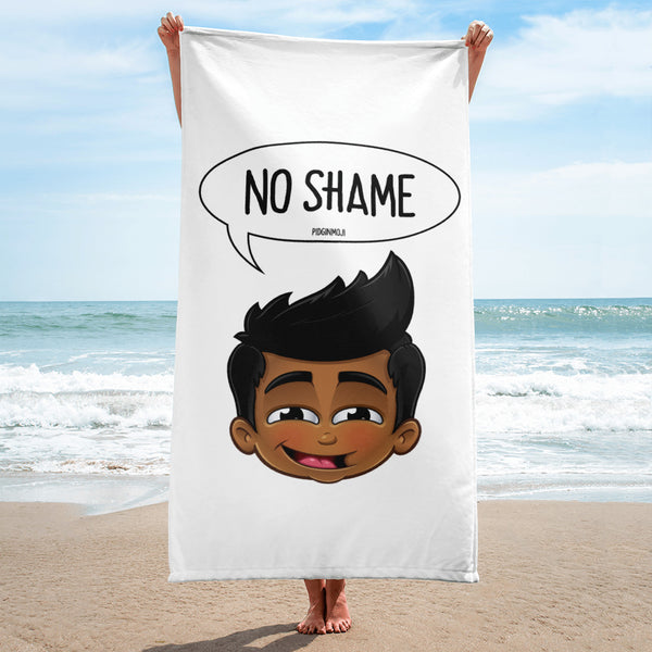 "NO SHAME" Original PIDGINMOJI Characters Beach Towel