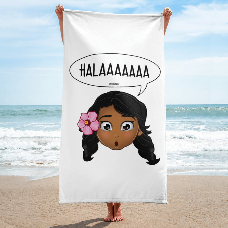 "HALAAAAAAA" Original PIDGINMOJI Characters Beach Towel