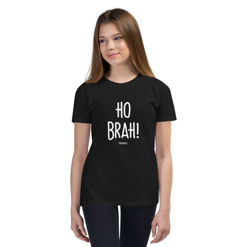 "HO BRAH!" Youth Pidginmoji Dark Short Sleeve T-shirt