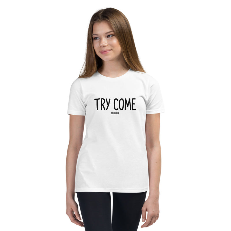"TRY COME" Youth Pidginmoji Light Short Sleeve T-shirt