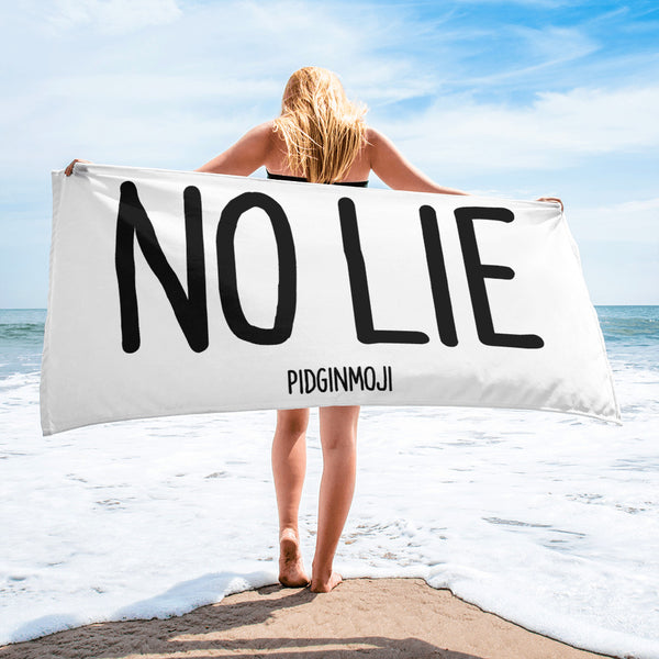 "NO LIE" PIDGINMOJI Beach Towel