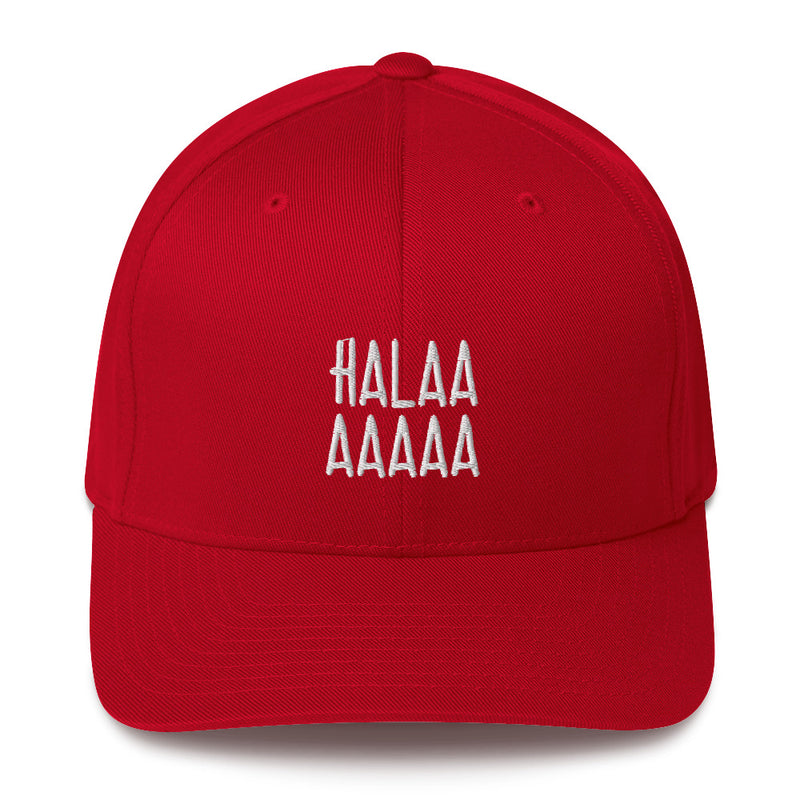 "HALAAAAAAA" Pidginmoji Dark Structured Cap