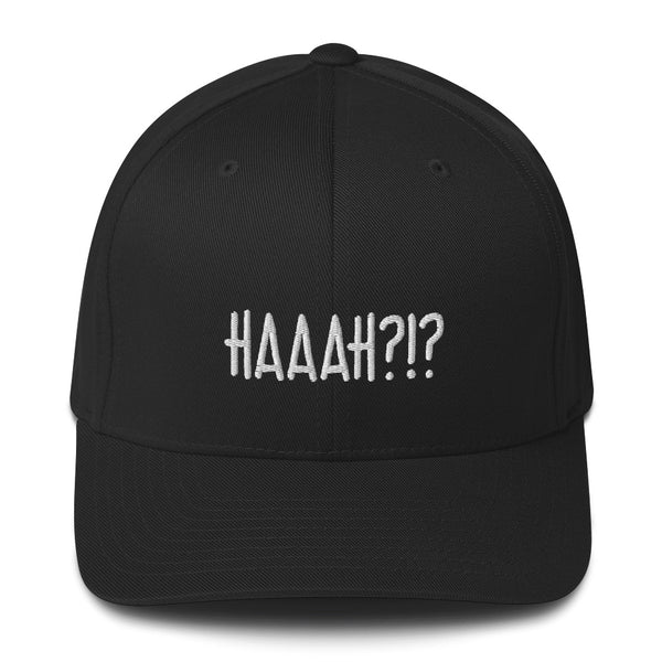 "HAAAH?!?" Pidginmoji Dark Structured Cap