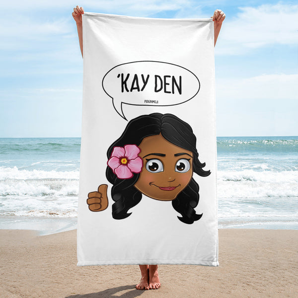 "'KAY DEN" Original PIDGINMOJI Characters Beach Towel