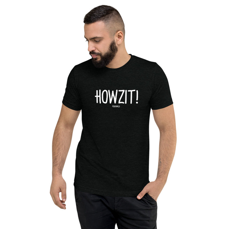 "HOWZIT!" Men’s Pidginmoji Dark Short Sleeve T-shirt