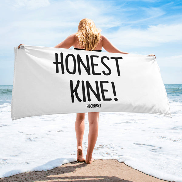 "HONEST KINE!" PIDGINMOJI Beach Towel