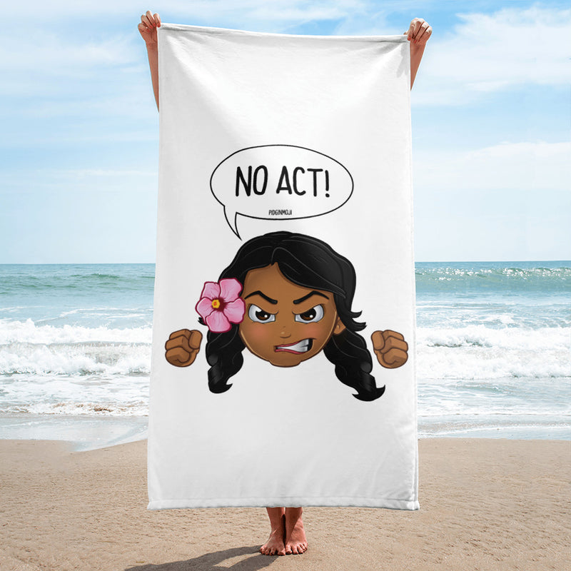 "NO ACT!" Original PIDGINMOJI Characters Beach Towel
