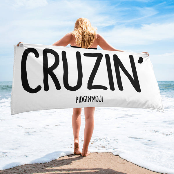 "CRUZIN'" PIDGINMOJI Beach Towel