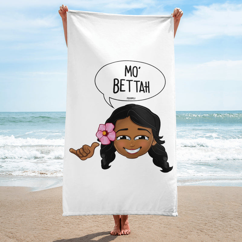 "MO' BETTAH" Original PIDGINMOJI Characters Beach Towel