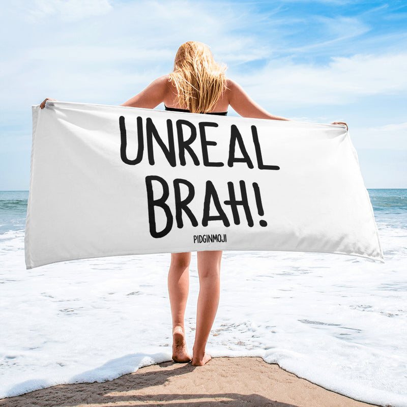 "UNREAL BRAH!" PIDGINMOJI Beach Towel