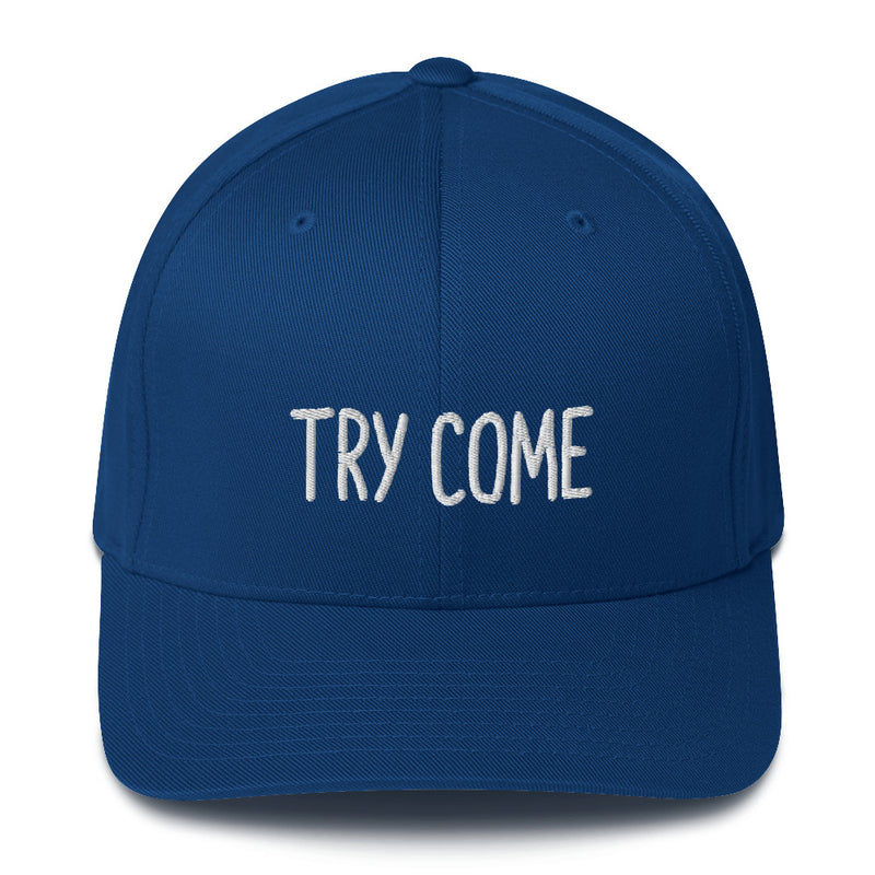 "TRY COME" Pidginmoji Dark Structured Cap