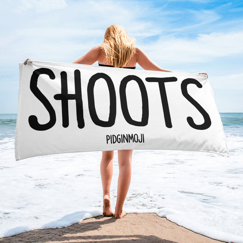 "SHOOTS" PIDGINMOJI Beach Towel