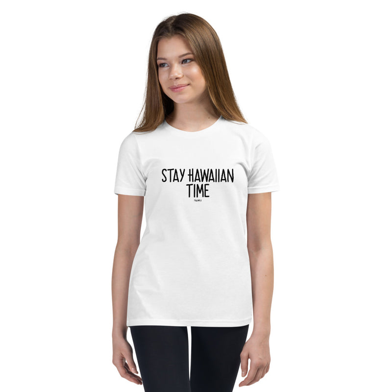 "STAY HAWAIIAN TIME" Youth Pidginmoji Light Short Sleeve T-shirt