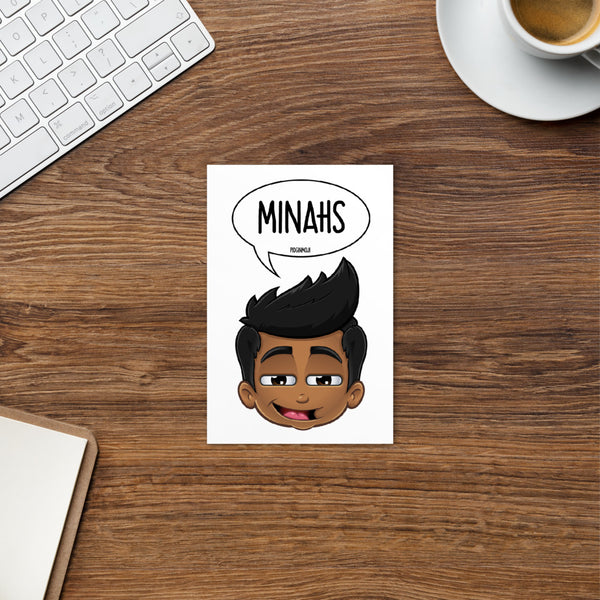 "MINAHS" PIDGINMOJI Postcard (Male)