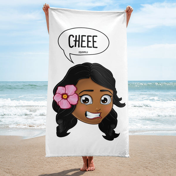 "CHEEE" Original PIDGINMOJI Characters Beach Towel