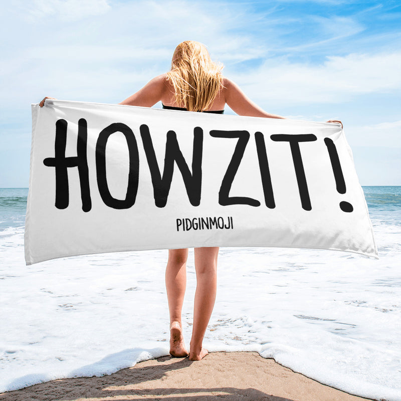 "HOWZIT!" PIDGINMOJI Beach Towel