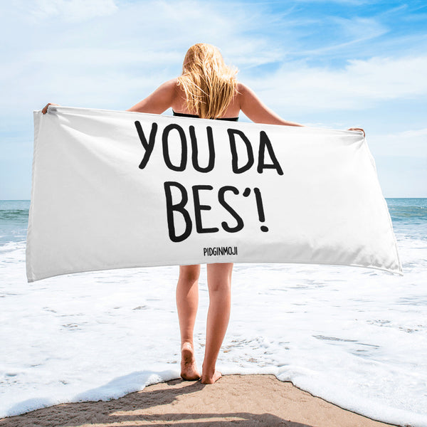 "YOU DA BES'!" PIDGINMOJI Beach Towel