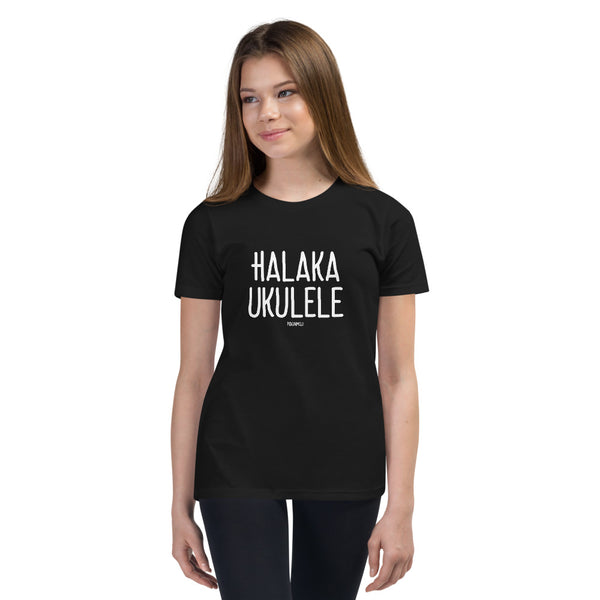 "HALAKAUKULELE" Youth Pidginmoji Dark Short Sleeve T-shirt