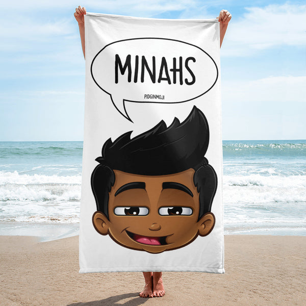 "MINAHS" Original PIDGINMOJI Characters Beach Towel