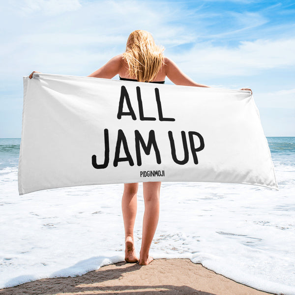 "ALL JAM UP" PIDGINMOJI Beach Towel