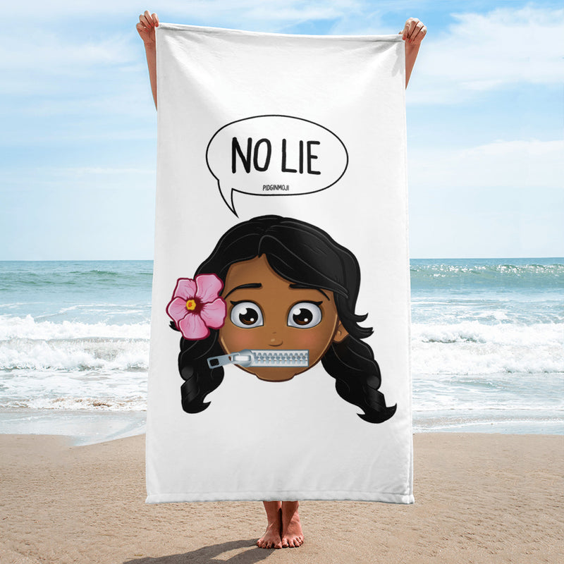 "NO LIE" Original PIDGINMOJI Characters Beach Towel