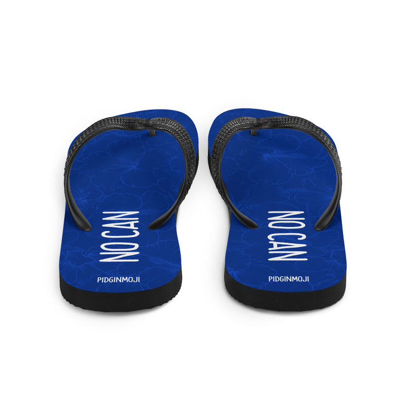 "NO CAN" PIDGINMOJI Hibiscus Slippahs (Blue)