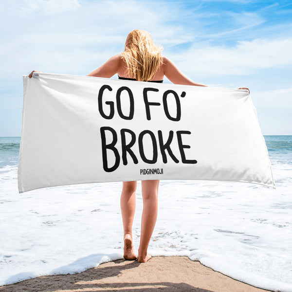 "GO FO’ BROKE" PIDGINMOJI Beach Towel