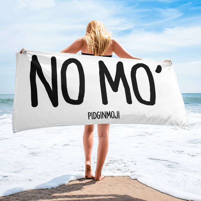 "NO MO'" PIDGINMOJI Beach Towel