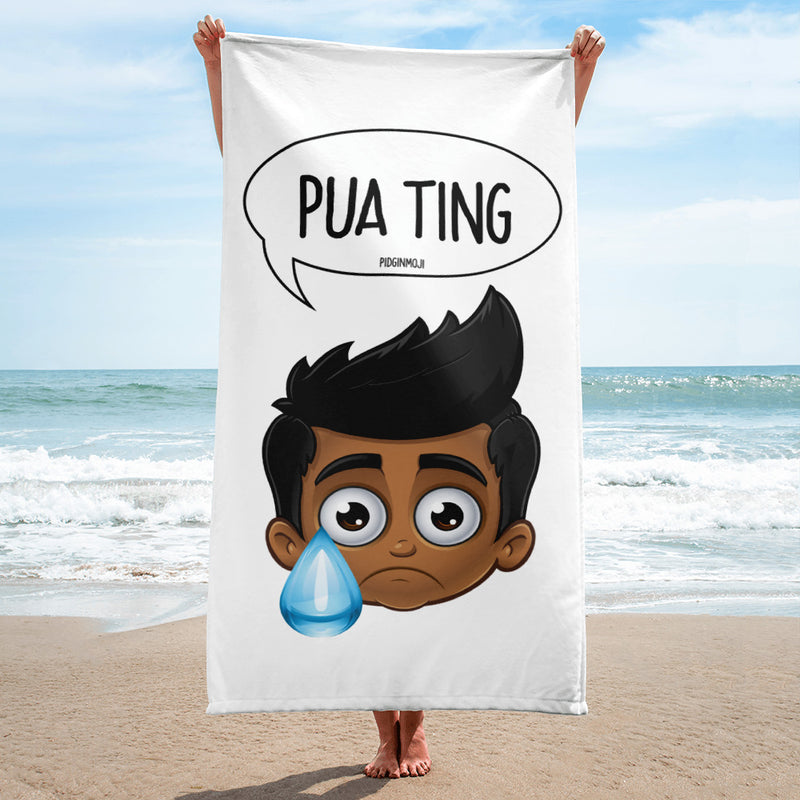 "PUA TING" Original PIDGINMOJI Characters Beach Towel