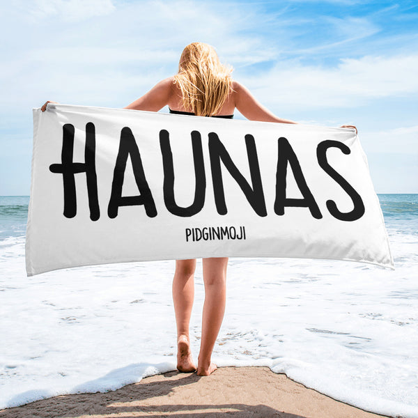 "HAUNAS" PIDGINMOJI Beach Towel