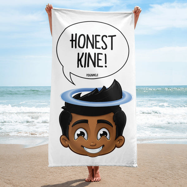 "HONEST KINE!" Original PIDGINMOJI Characters Beach Towel
