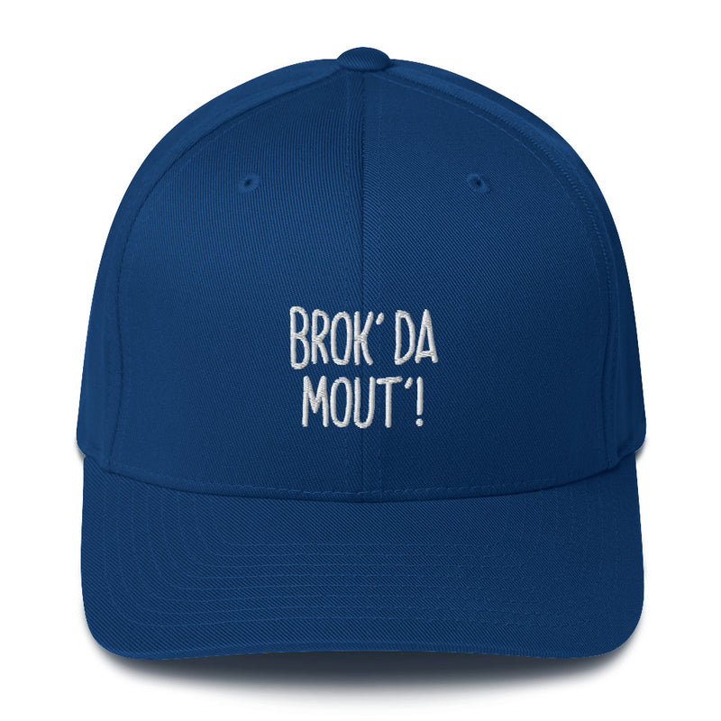 "BROK' DA MOUT'!" Pidginmoji Dark Structured Cap