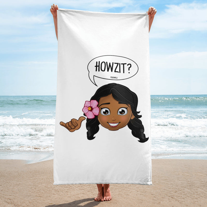 "HOWZIT?" Original PIDGINMOJI Characters Beach Towel