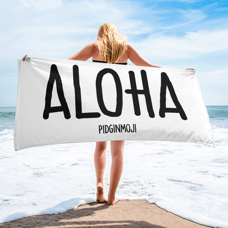 "ALOHA" PIDGINMOJI Beach Towel