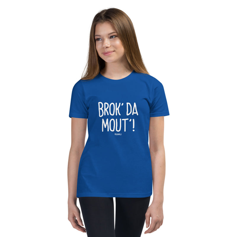 "BROK' DA MOUT'!" Youth Pidginmoji Dark Short Sleeve T-shirt