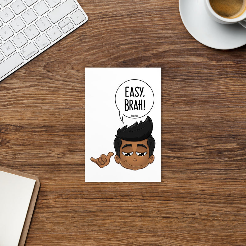 "EASY, BRAH!" PIDGINMOJI Postcard (Male)