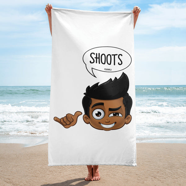 "SHOOTS" Original PIDGINMOJI Characters Beach Towel