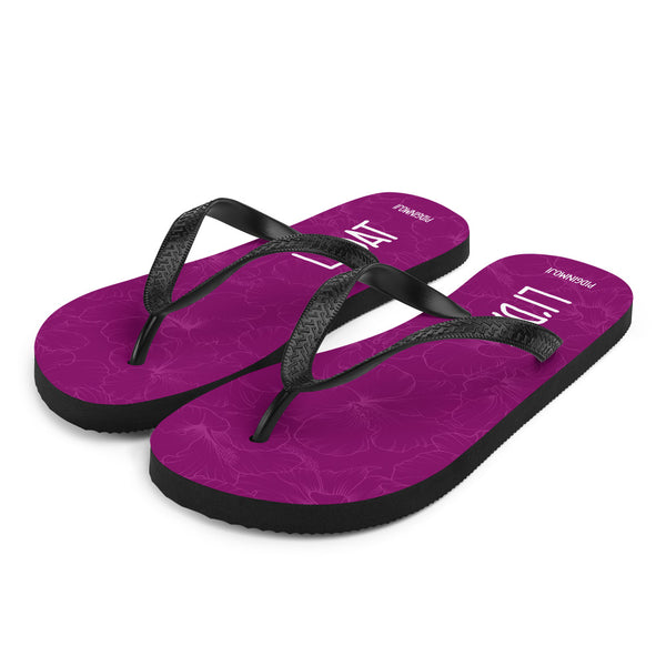 "LI'DAT" PIDGINMOJI Hibiscus Slippahs (Pink)