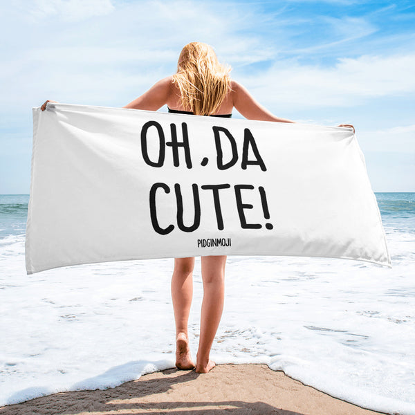 "OH, DA CUTE!" PIDGINMOJI Beach Towel
