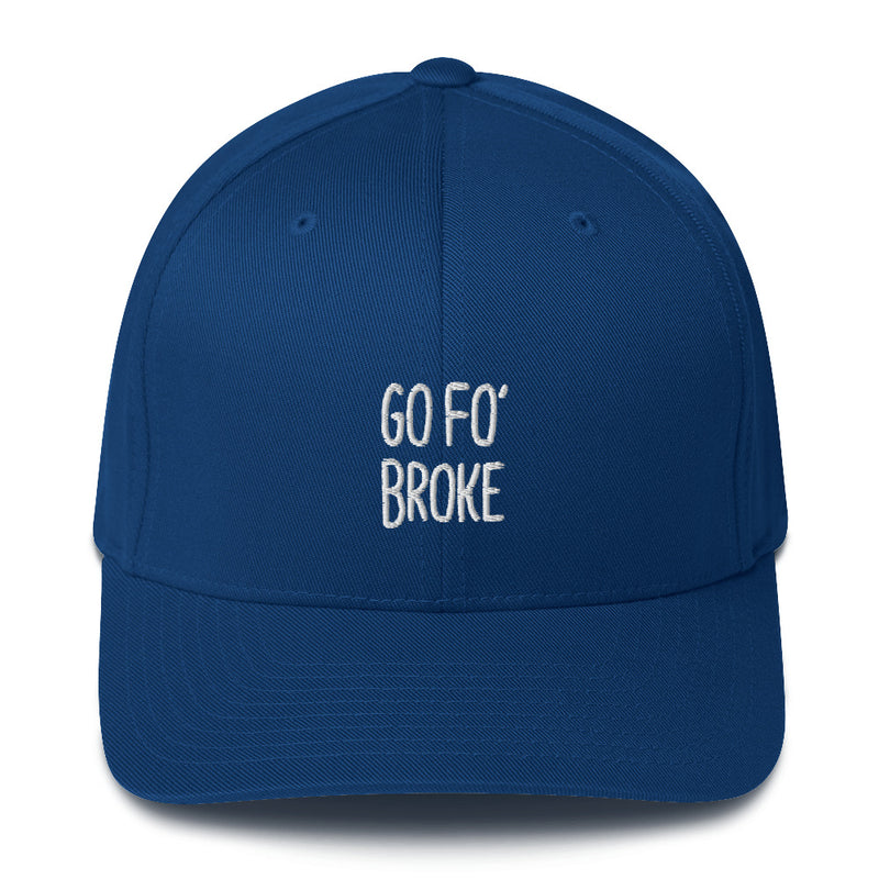 "GO FO’ BROKE" Pidginmoji Dark Structured Cap