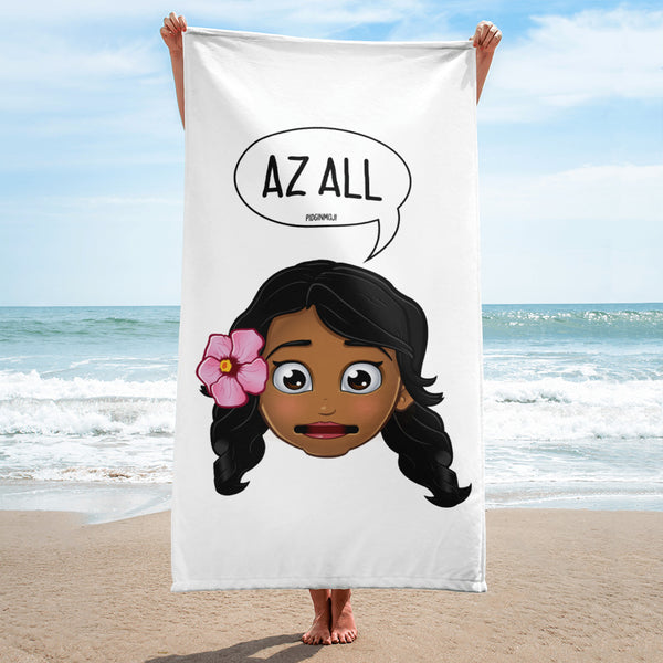 "AZ ALL" Original PIDGINMOJI Characters Beach Towel
