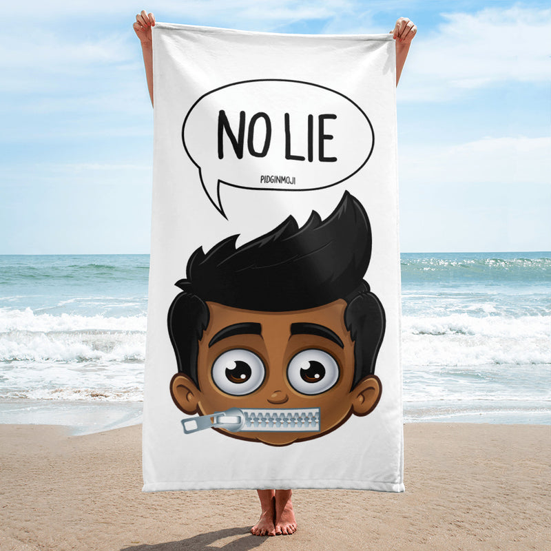"NO LIE" Original PIDGINMOJI Characters Beach Towel