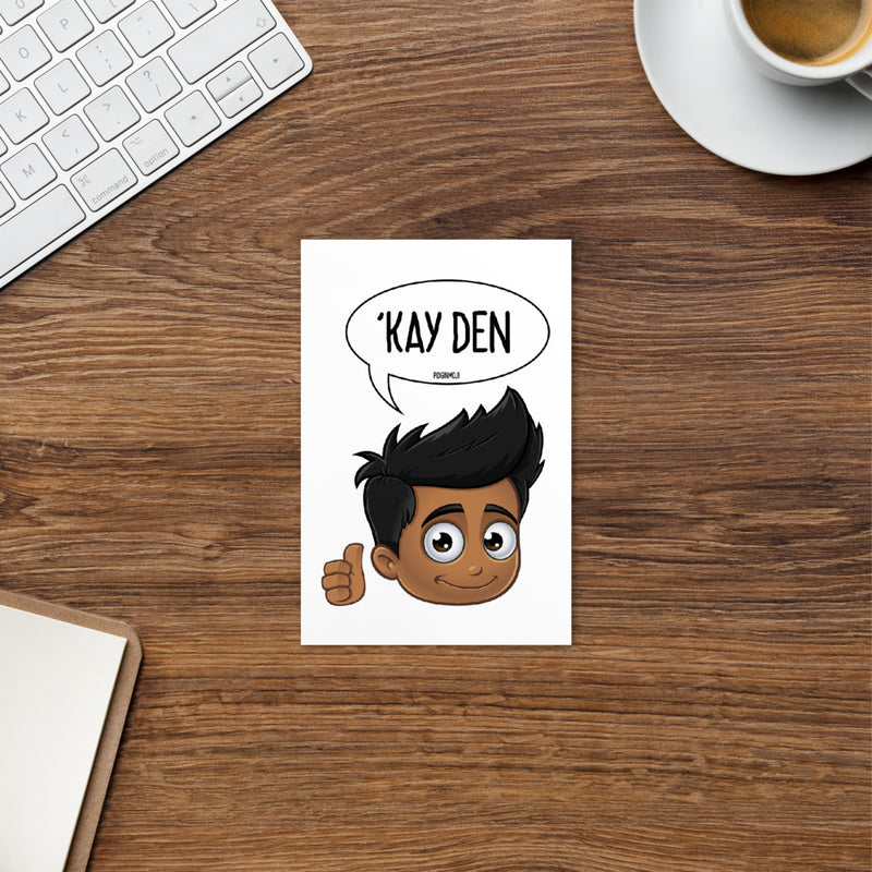 "‘KAY DEN" PIDGINMOJI Postcard (Male)